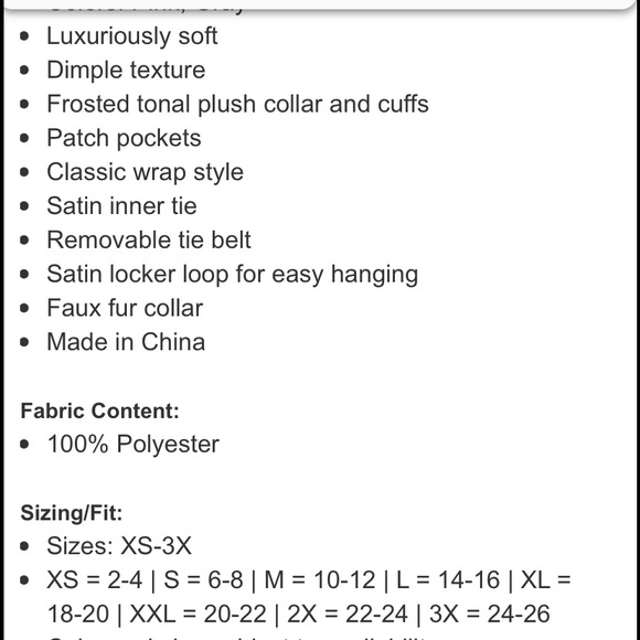 Carole Hochman Ladies Plush Soft Warm Long Wrap Robe Faux Fur Collar Pockets New - Picture 10 of 13